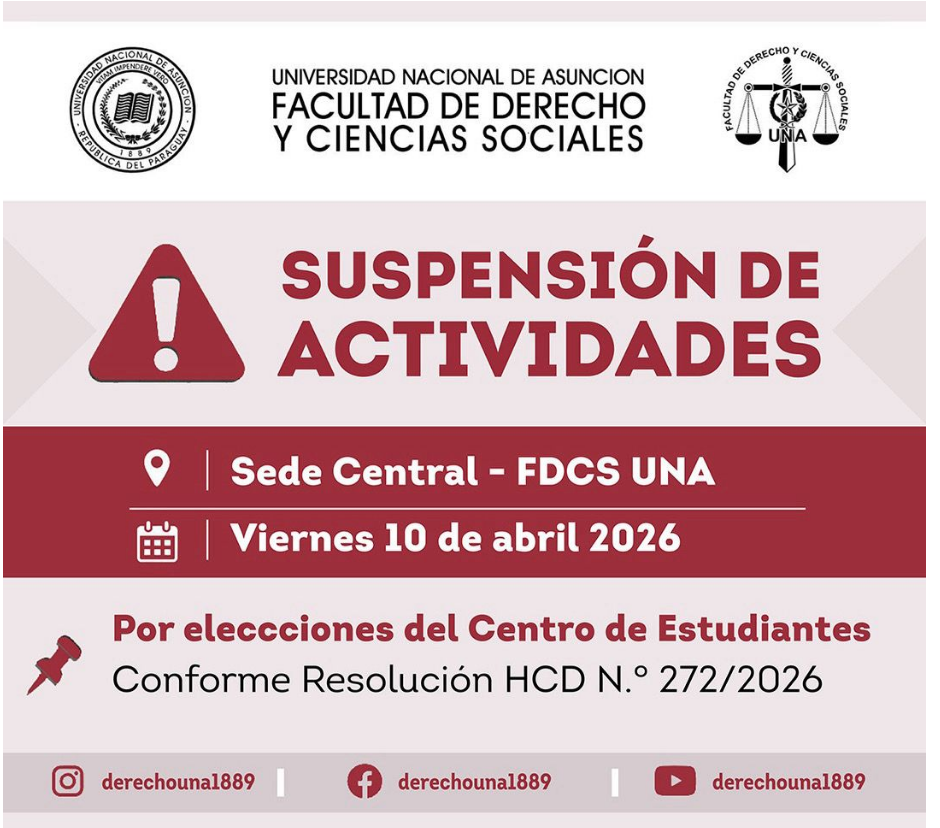 Suspensión de actividades por comicios estudiantiles en Sede Central